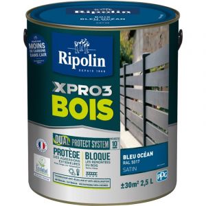 Ripolin - Peinture pour Bois Intérieur et Extérieur - Satin - 2,5L - bleu ocean ral 5017