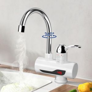Robinet de cuisine Robinet d'eau chaude electrique domestique Robinet d'eau chaude instantanee Affichage numerique intelligent-chauffage de robinet a