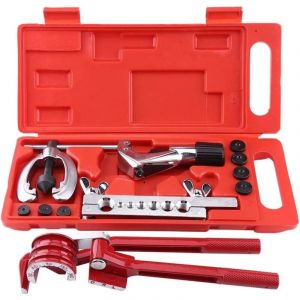 Kit d'évasement de Tuyau 11PCS, Outils de Tuyau de Frein avec Cintreuse Tuyau Cuivre Outil Ensemble d'outils de Cintrage de Coupe kit Dudgeonnière,