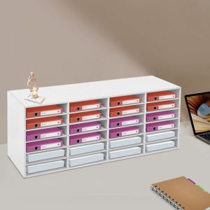 Classeur de documents, armoire de rangement de papier, trieur de documents avec 24 compartiments &agrave; fentes, bo&icirc;te aux lettres de classe pour le Bureau