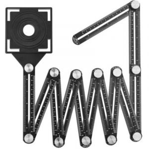 CCYKXA R&egrave;gle de mesure multi-angles Gunpla, 12 styles de c&ocirc;t&eacute;s avec gabarit d'angle, trous de positionnement, r&egrave;gle coulissante pliable pour