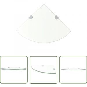 Asupermall - The Living Store Étagères d'angle 2 pcs et supports Verre Transparent 35x35 cm - Etagere Murale - Étagère D'angle - Étagère Transparente