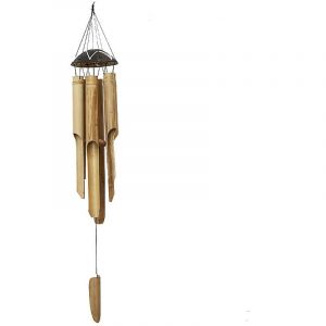 Carillon à Vent Carillon Bambou Déco Mobile Tubes Sonores Carillon Détente Jardin Porte Cloche Feng Shui 60 cm