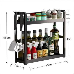 &Eacute;tag&egrave;re &agrave; &Eacute;pices Cusine Porte &Eacute;pice Organisateur de Rangement en M&eacute;tal Antirouille pour pots &agrave; &eacute;pices,bo&icirc;tes de conserve,bouteilles