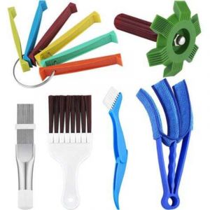 Kit de nettoyage des ailettes de climatiseur 6 pi&egrave;ces, peigne &agrave; ailettes de climatiseur, brosse de nettoyage du condenseur, &eacute;vaporateur, outils de