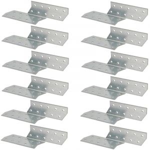 Lot de 12 ancrages à chevrons - 170 x 40 mm - Équerre droite en acier pour renforcer les constructions en bois - Kotarbau
