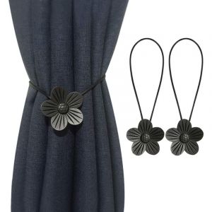 BEBUSINGOTO 2Pcs Embrasse &agrave; Rideaux Magn&eacute;tique Attache Rideau Aimant&eacute; Boucle de Rideau Magnifique Clip Rideau en Motif de Fleur Accessoires pour