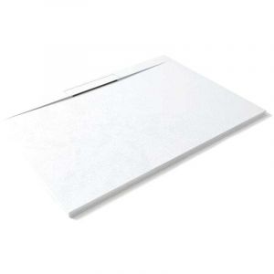 Receveur de douche 100 x 180 cm extra-plat en fonte min&eacute;rale LYRA blanc