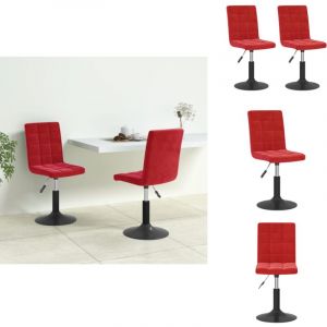 Vidaxl - Chaises à manger pivotantes lot de 2 rouge bordeaux velours - Chaise De Salle à Manger Pivotante - Chaises De Salle à Manger Pivotantes