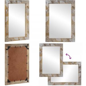 vidaXL Miroir de salle de bain 50x3x70 cm bois de manguier massif