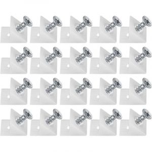 20 Pi&egrave;ces Cales en Plastique pour Meuble Tiroir, &Eacute;querre De Fixation, Connecteur Arri&egrave;re Stabilisateurs, Fond de Tiroir Connecteur avec Vis, pour