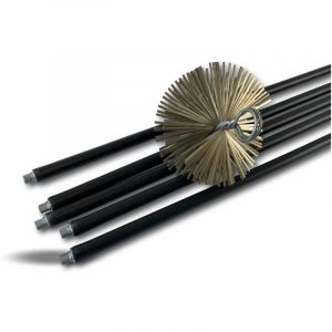 Kit de Ramonage 7 m ( 5 Cannes x 1,40 m ) + H&eacute;risson en Acier D.200 - Entretien facile des Chemin&eacute;es - Diamwood