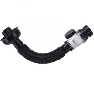 TONYSA Tuyau d'&eacute;vacuation pour lavabo Tuyau d'&eacute;vacuation pour lavabo Tuyau d'&eacute;vacuation flexible en PVC pour cuisine et salle de bain Noir