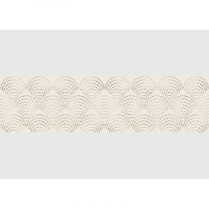 frise auto-collante au fond motif paon beige mosaique