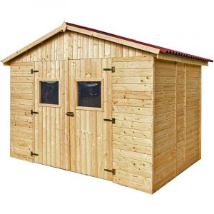 Abri de jardin en bois Epicéa 16mm surface utile 5,41m2 sans plancher Habrita Foresta