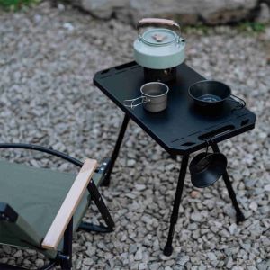 SNQ - Table Pliante, Table de Pique-Nique de Camping Légère, Petite Table Pliante, Sac de Rangement, Fêtes sur la Plage (noir)