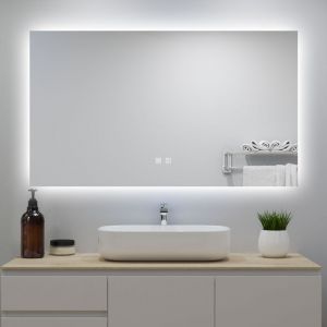 Ocean miroir lumineux 120x70cm avec Anti-bu&eacute;e + 3 Couleurs + Dimmable, Mural Miroir salle de bain