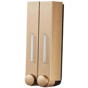 Distributeur mural de savon liquide, distributeur manuel de savon, &eacute;l&eacute;gant distributeur dor&eacute; de shampoing et de gel douche, id&eacute;al pour la maison