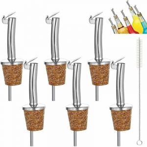 YMYNY Incutex 5X Bouteille Verseur Li&egrave;ge avec Couvercle Verseur Bouteille Huile Verseur Spiritueux Vin Huile Liqueur Vinaigre - Accessoires de Cuisine