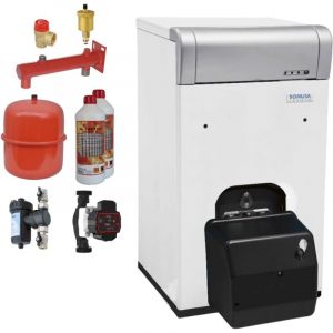 Kit chaudi&egrave;re fioul Domusa HFD 30 + br&ucirc;leur fioul + accessoires installation