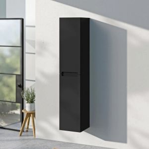 Bernstein - Armoire suspendue Colonne de rangement 35x170x35cm (LxHxP) Bleu nuit mat porte soft-close, Garantie 5 ans - vireo Noir mat