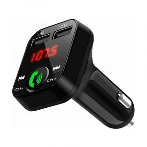 Transmetteur FM Bluetooth - Mains Libres, pour Voiture et Camion, Bluetooth Lecteur de Musique V5.0 + EDR, Adaptateur Radio Récepteur FM, Double Port