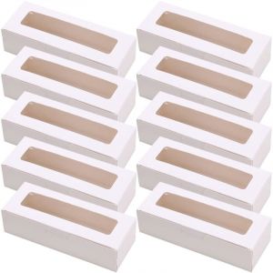 Feiyue - boîtes à tarte 20 pièces boîte de cuisson rectangulaire boîte à gâteaux en papier boîte d'emballage de dessert boîte à macarons en papier