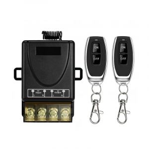 Télécommande sans fil 433 MHz, interrupteur radio, dc 12 v, 24 v, 36 v, 48 v, 12 V-75 v, 40 a, récepteur relais et 2 émetteurs, porte-clés pour