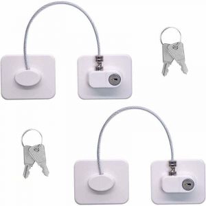2pcs S&eacute;curite Fen&ecirc;tre Enfant, Entreb&acirc;illeur de Fen&ecirc;tre PVC Sans Percer, Auto-Adh&eacute;sive Serrure de porte de R&eacute;frig&eacute;rateur