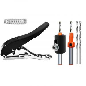 Perforatrice ronde portable en m&eacute;tal de 8 mm pour papier kraft, billets, noire (avec foret frais&eacute; de 2,8 mm x 2)