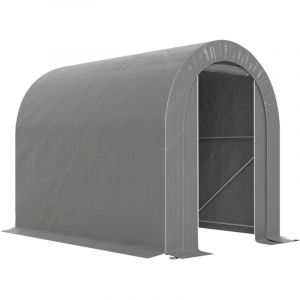 Abri de jardin tente de rangement ext&eacute;rieur abri de v&eacute;lo garage pour v&eacute;lo b&acirc;che en PE cadre en m&eacute;tal galvanis&eacute; gris-Gris