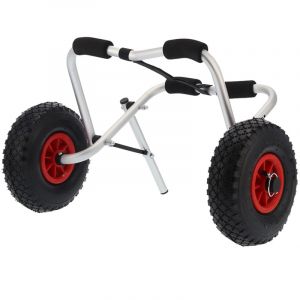 Kkmoon - Chariot de Transport pour Kayak/Canoë - Pliant et Léger en Aluminium - Roues Gonflables 10 Pouces (Livré avec Pneus Gonflés) - Idéal