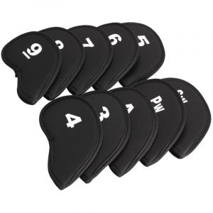 Couvre-Fer Golf Couvre Club Fer Housse de Golf T&ecirc;te Fer T&ecirc;te de Golf T&ecirc;te de Putter Club de Fer Set de Protections en n&eacute;opr&egrave;ne Noir