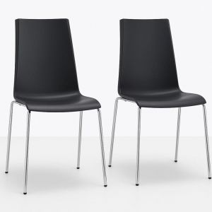 Lot de 2 chaises design en plastique et m&eacute;tal Mannequin