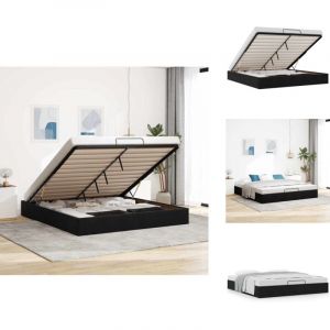 Cadre de lit ottoman sans matelas noir 160x200 cm velours - Lit Ottoman - Lits Ottoman - Cadre De Lit - Cadre De Lit Avec Rangement