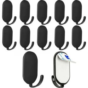 Crochet Adhesif Mural, 15 Pi&egrave;ces Crochet Adh&eacute;sif 3M, Crochet Adh&eacute;sif en Acier Inox, Crochets Auto Adh&eacute;sif, Crochets Muraux Autocollants pour Salle de