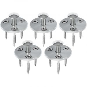 Piton Douille R&eacute;tractable + 3 Vis - Pour fixation b&acirc;che couverture de piscine sur plage bois - Alu/Inox - Lot de 5 pi&egrave;ces - POOLCO
