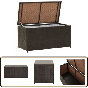 Vidaxl - Boîte de rangement de jardin résine tressée 100x50x50 cm marron - Banc De Rangement - Coffre De Jardin - Rangement Extérieur - Mobilier De
