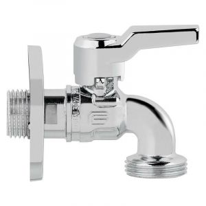 Robinet spherique pour machine a laver Star, finition chrome brill. DN15 1/2', sortie DN20 3/4'