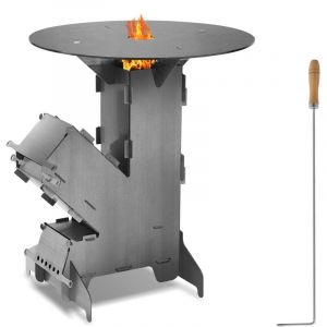 Randaco Po&ecirc;le &agrave; fus&eacute;e avec poker de foyers Tisonnier de Chemin&eacute;e, BBQ Camping pour Voyager Pique-nique Chasse