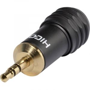 Jack 3.5 mm m&acirc;le, droit Hicon HI-J35S04 Nombre de p&ocirc;les: 3 st&eacute;r&eacute;o noir 1 pc(s) S195581