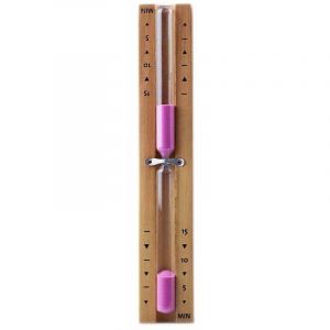 15 Minutes Sablier Sauna, Sablier Sauna Sable Minutes Rotatif en Bois avec Horloge en Verre et Sables Roses