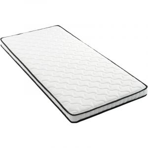 Matelas &agrave; Ressorts Ergonomique 90x190 cm avec Modules de Soutien Lombaire, &Eacute;paisseur 10 cm et Duret&eacute; H3, Livraison en Roul&eacute; Compact