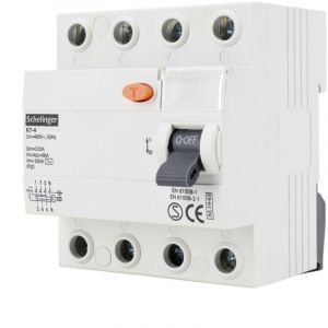 Schelinger - Disjoncteur différentiel ac 4P 63A 30mA - Protection électrique efficace - Installation sur rail TH35