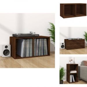 Boîte de rangement de vinyles Chêne marron 71x34x36 cm - Boîte De Rangement Vinlyle - Meuble Rangement Disque Vinyle - Rangement Musique - Armoire