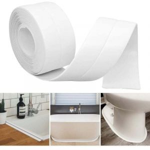 Basetbl - Plinthe Souple Autoadhésive 38mm x 5m, Plainte Adhesive pvc, Plinthe Adhesive - Angle Plinthe Cuisine - Baguette Finition pvc - Convient
