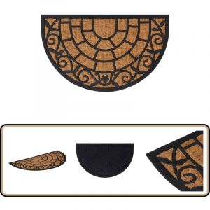 Vidaxl - Tapis de porte demi-rond 45x75 cm caoutchouc et fibre de coco - Paillasson - Tapis D'entr&eacute;e - Matelas D'entr&eacute;e - D&eacute;coration Int&eacute;rieure