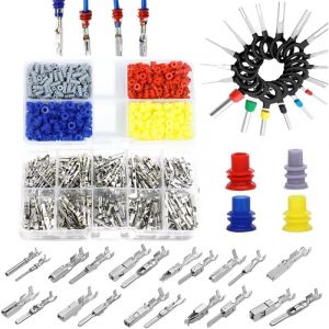 690 Pi&egrave;ces Automobile ISO Connecteur Kit, Connecteur &agrave; Sertir 1/1,5/1,8/2,2/2,3/2,5/2,8/3,5 mm M&acirc;le et Femelle, Bouchon &eacute;tanche et Outil de