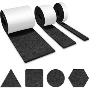 3 Rouleaux Feutrine Autocollante (100cmx10cm, 100cmx5cm, 100cmx2cm), Patin Feutre, Patins Feutres pour Meubles, Bande de Protection Autocollante