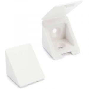 40 pcs Equerre D'angle/connecteurs de meubles/&Eacute;querre &eacute;tag&egrave;re 2 trous Couleur : Blanc Mati&egrave;re : Plastique